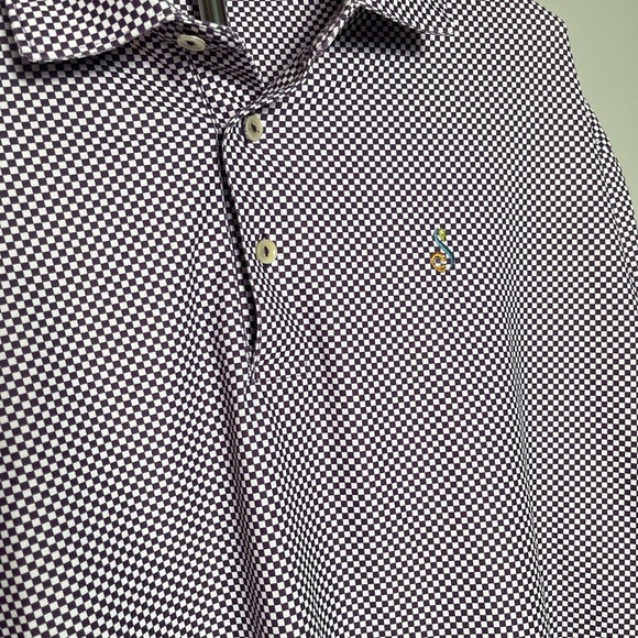 Peter Millar | Summer Comfort | Purple Check Polo Tee Golfing Outdoor Casual - Picture 2 of 4